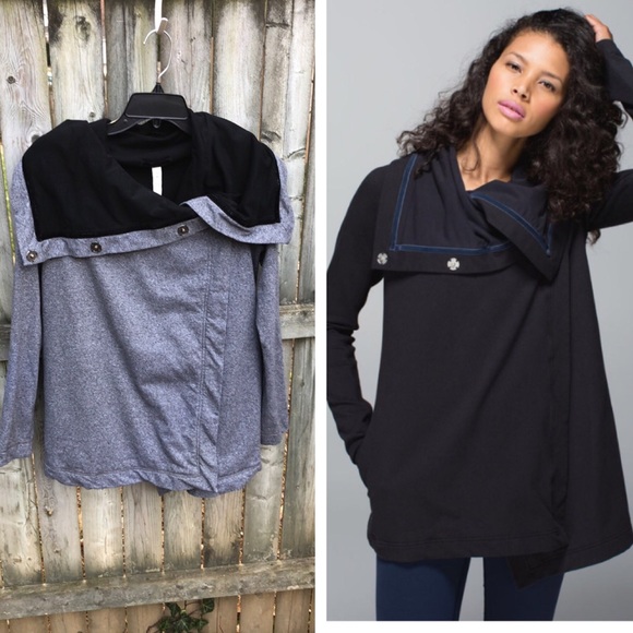 lululemon athletica Jackets & Blazers - lululemon Savasana Wrap jacket snaps collar yoga 4
